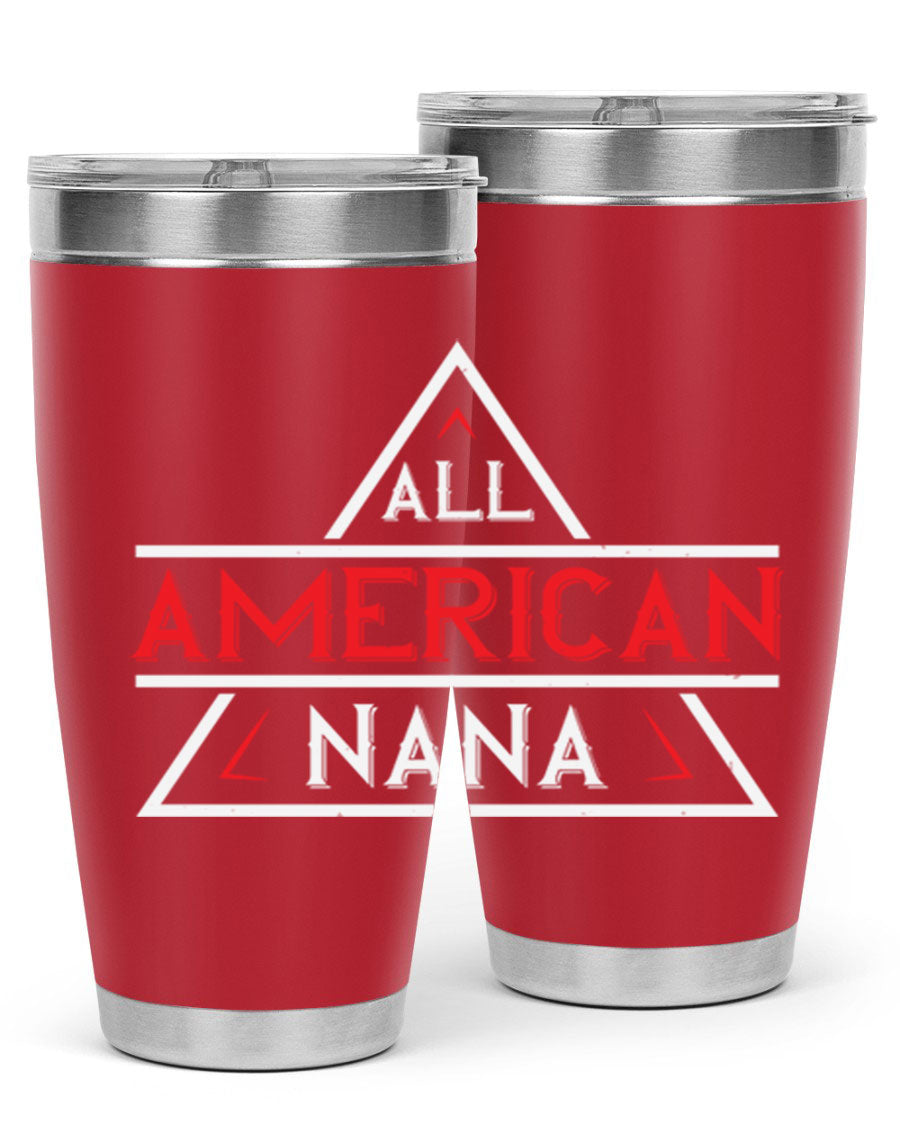 ALL American Nana 37# Tumbler featuring a stylish design, double wall vacuum stainless steel, and a press-in drink-thru lid.