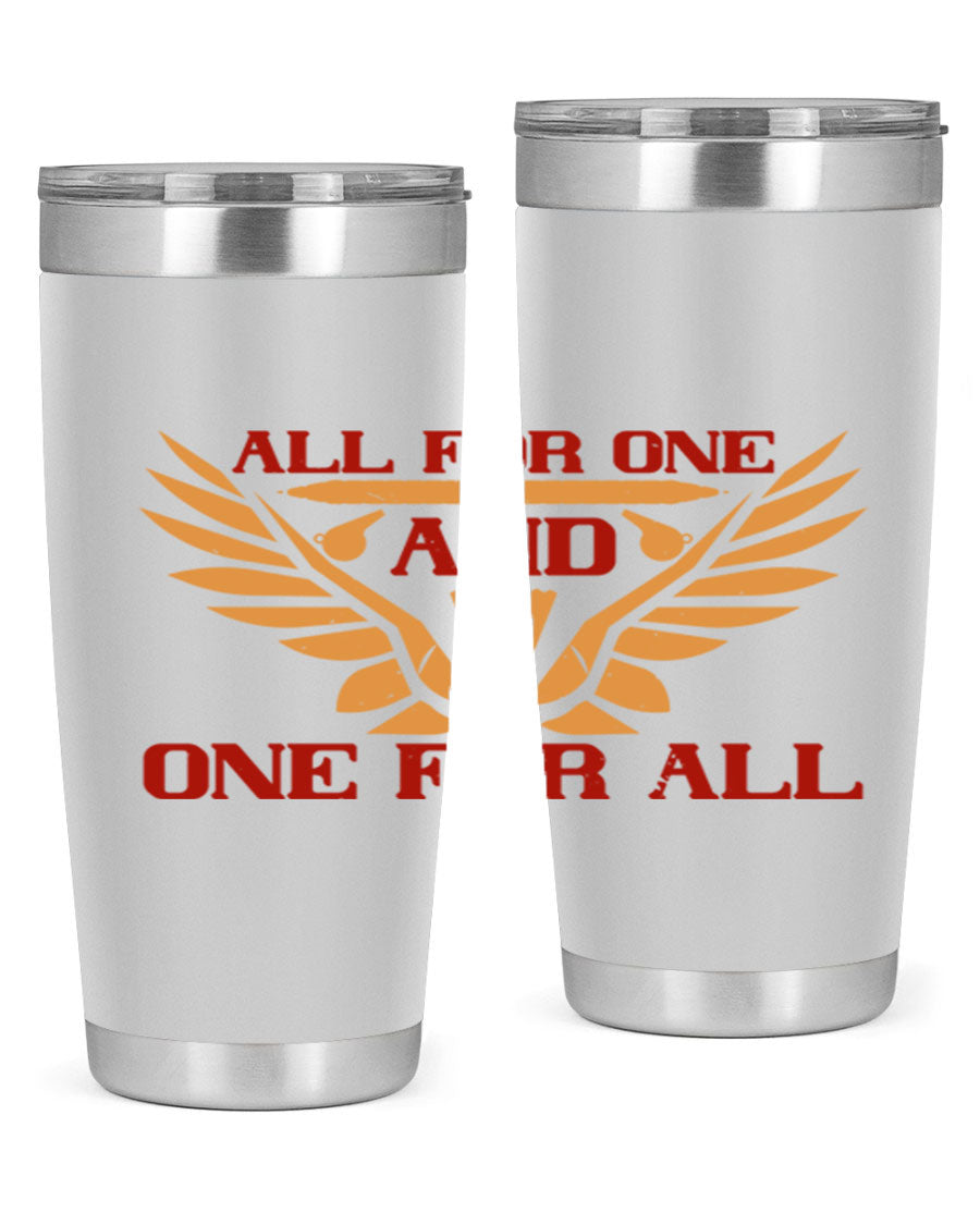 All for One and One for All 2360# Badminton Tumbler in stainless steel with a sleek design, showcasing its double wall vacuum insulation.