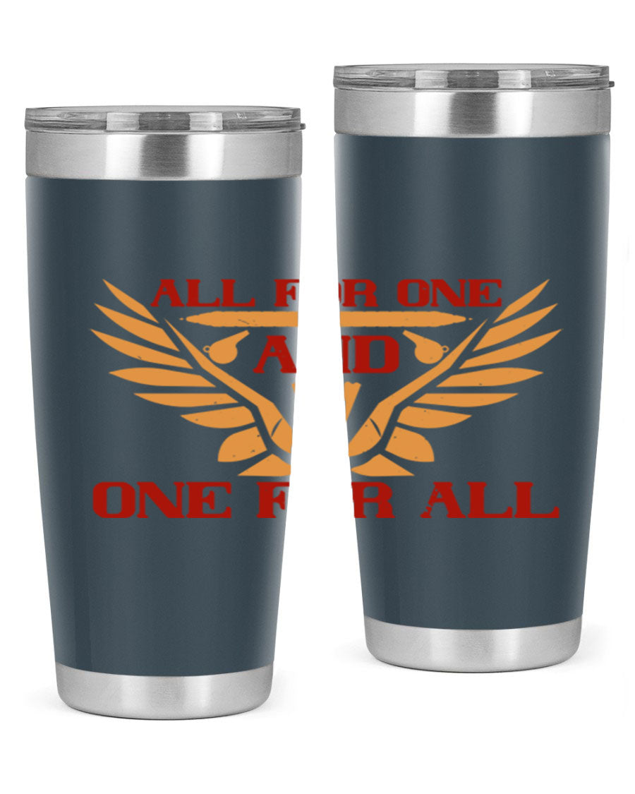 All for One and One for All 2360# Badminton Tumbler in stainless steel with a sleek design, showcasing its double wall vacuum insulation.