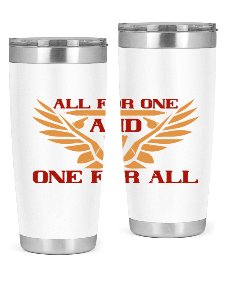 All for One and One for All 2360# Badminton Tumbler in stainless steel with a sleek design, showcasing its double wall vacuum insulation.