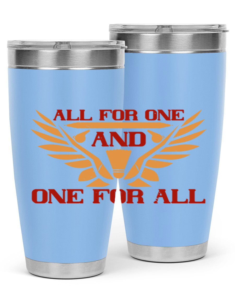 All for One and One for All 2360# Badminton Tumbler in stainless steel with a sleek design, showcasing its double wall vacuum insulation.