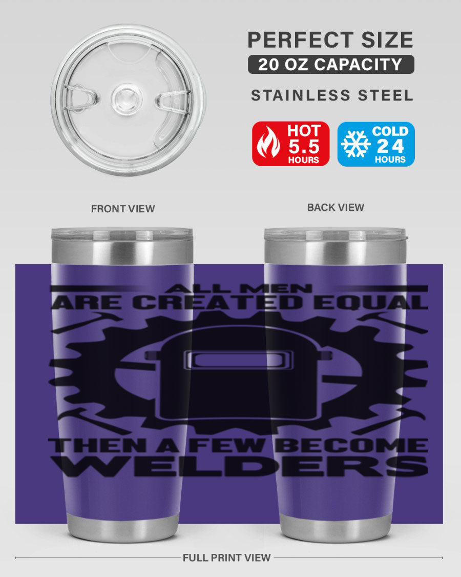 All Men Are Style 10# Tumbler, a sleek 20oz double wall vacuum stainless steel tumbler with copper lining and a drink-thru lid.