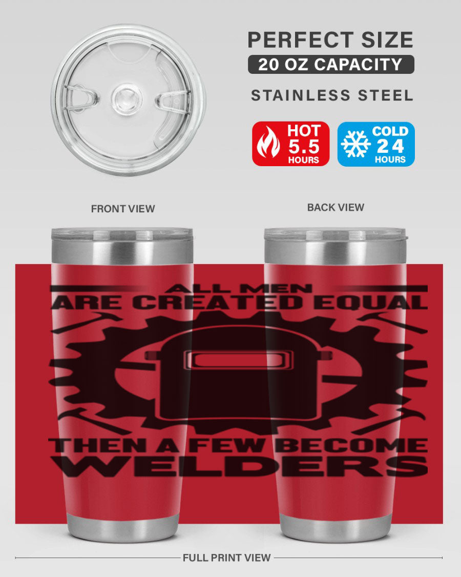 All Men Are Style 10# Tumbler, a sleek 20oz double wall vacuum stainless steel tumbler with copper lining and a drink-thru lid.