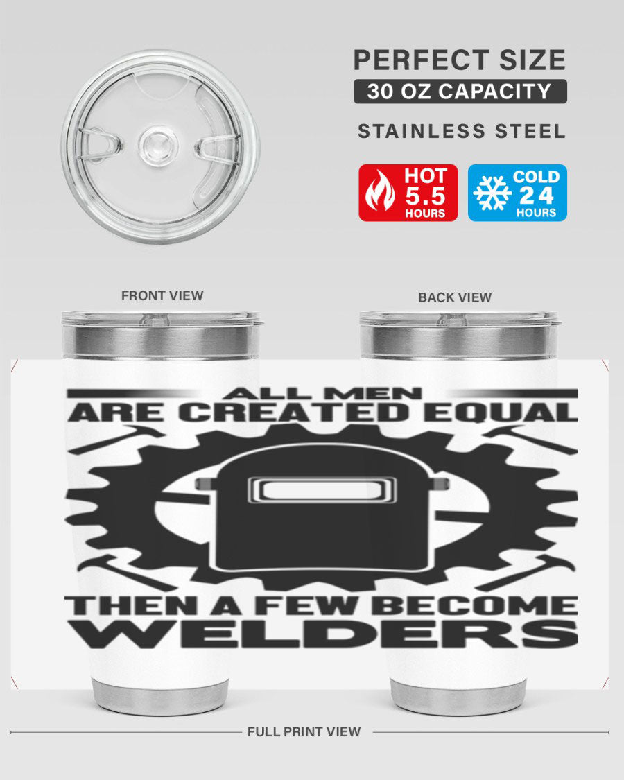 All Men Are Style 10# Tumbler, a sleek 20oz double wall vacuum stainless steel tumbler with copper lining and a drink-thru lid.