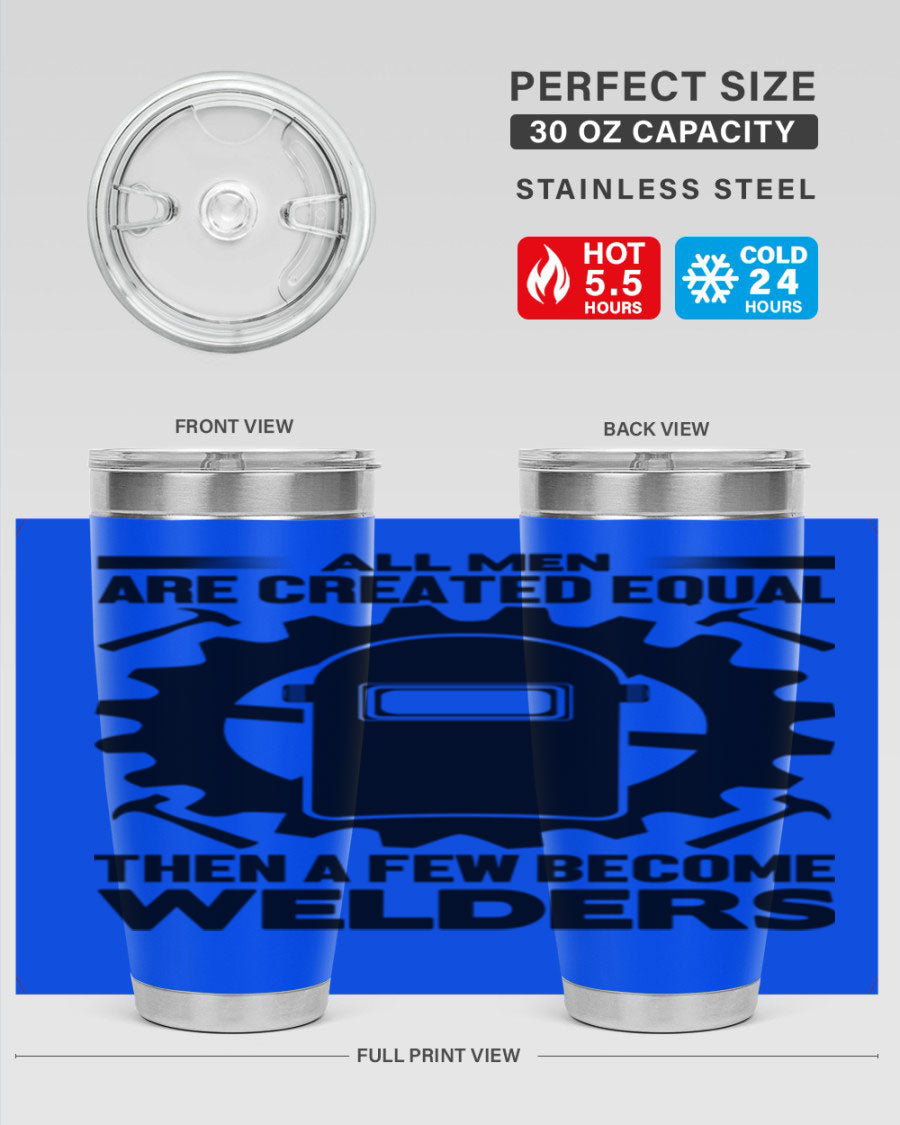 All Men Are Style 10# Tumbler, a sleek 20oz double wall vacuum stainless steel tumbler with copper lining and a drink-thru lid.