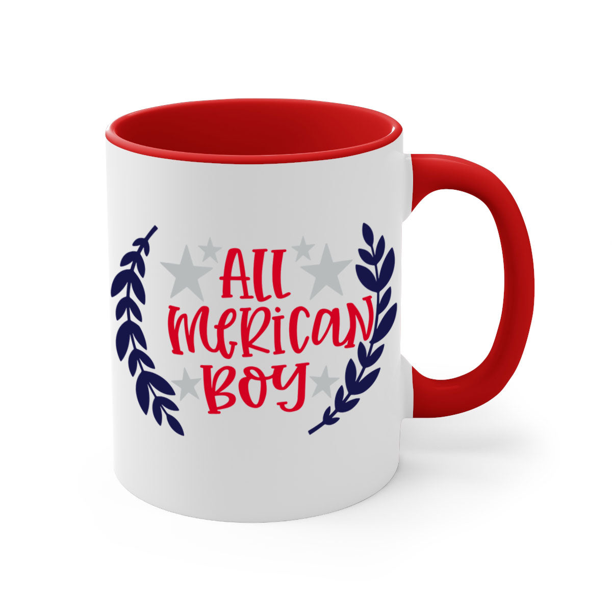 All Merican Boy Style 143# Mug featuring a glossy finish, colored handle, and interior, available in multiple colors.