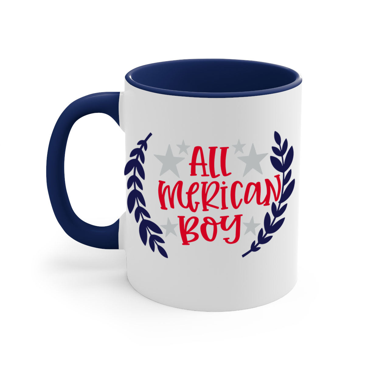 All Merican Boy Style 143# Mug featuring a glossy finish, colored handle, and interior, available in multiple colors.
