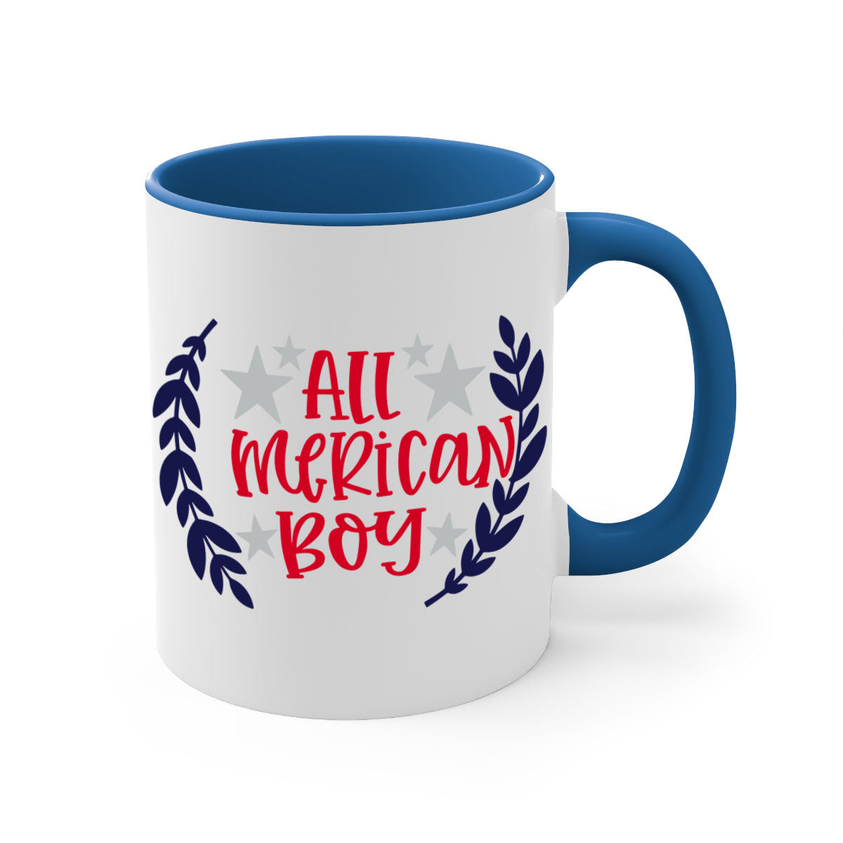 All Merican Boy Style 143# Mug featuring a glossy finish, colored handle, and interior, available in multiple colors.
