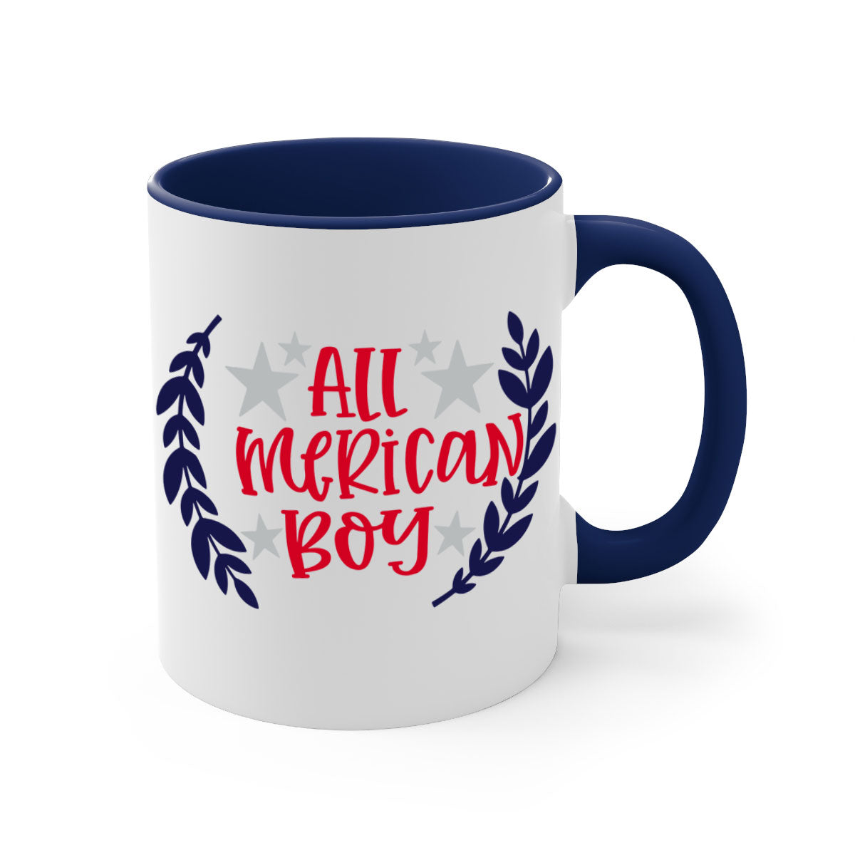 All Merican Boy Style 143# Mug featuring a glossy finish, colored handle, and interior, available in multiple colors.