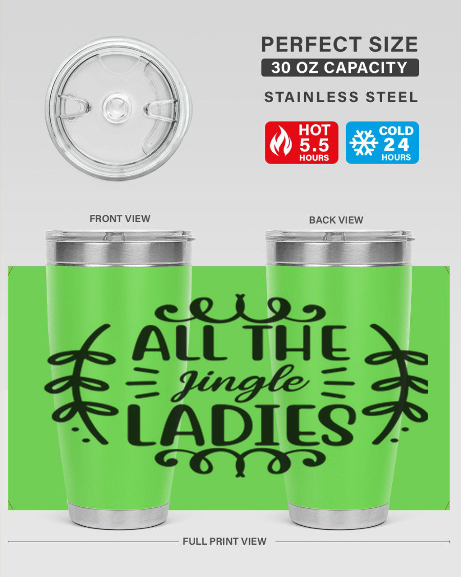 All The Jingle Ladies Cotton Tank featuring a festive design, perfect for holiday celebrations.