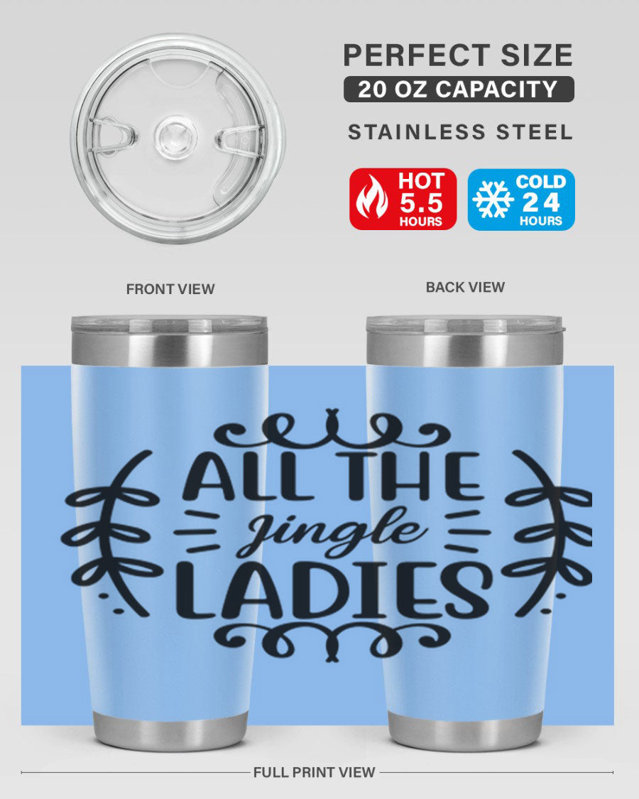 All The Jingle Ladies Cotton Tank featuring a festive design, perfect for holiday celebrations.