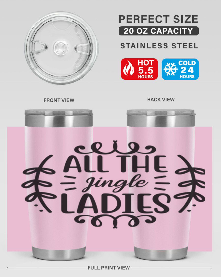 All The Jingle Ladies Cotton Tank featuring a festive design, perfect for holiday celebrations.