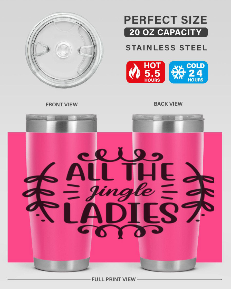 All The Jingle Ladies Cotton Tank featuring a festive design, perfect for holiday celebrations.