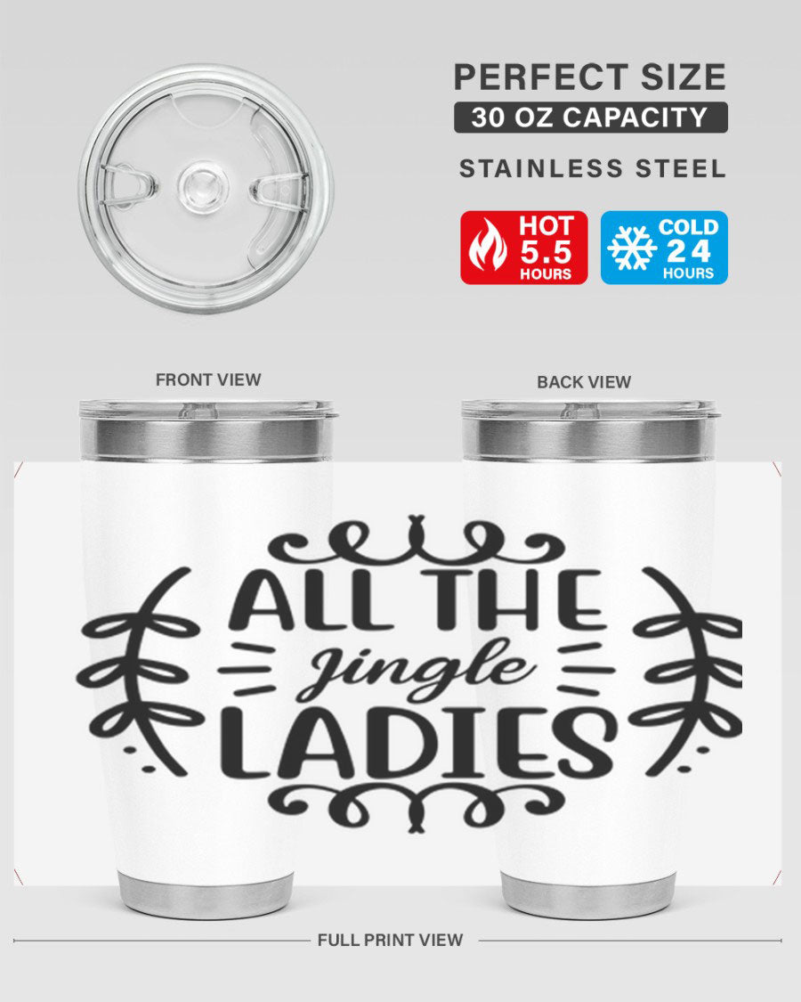 All The Jingle Ladies Cotton Tank featuring a festive design, perfect for holiday celebrations.