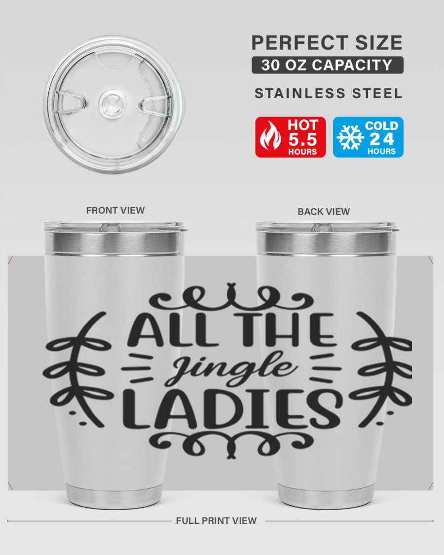 All The Jingle Ladies Cotton Tank featuring a festive design, perfect for holiday celebrations.