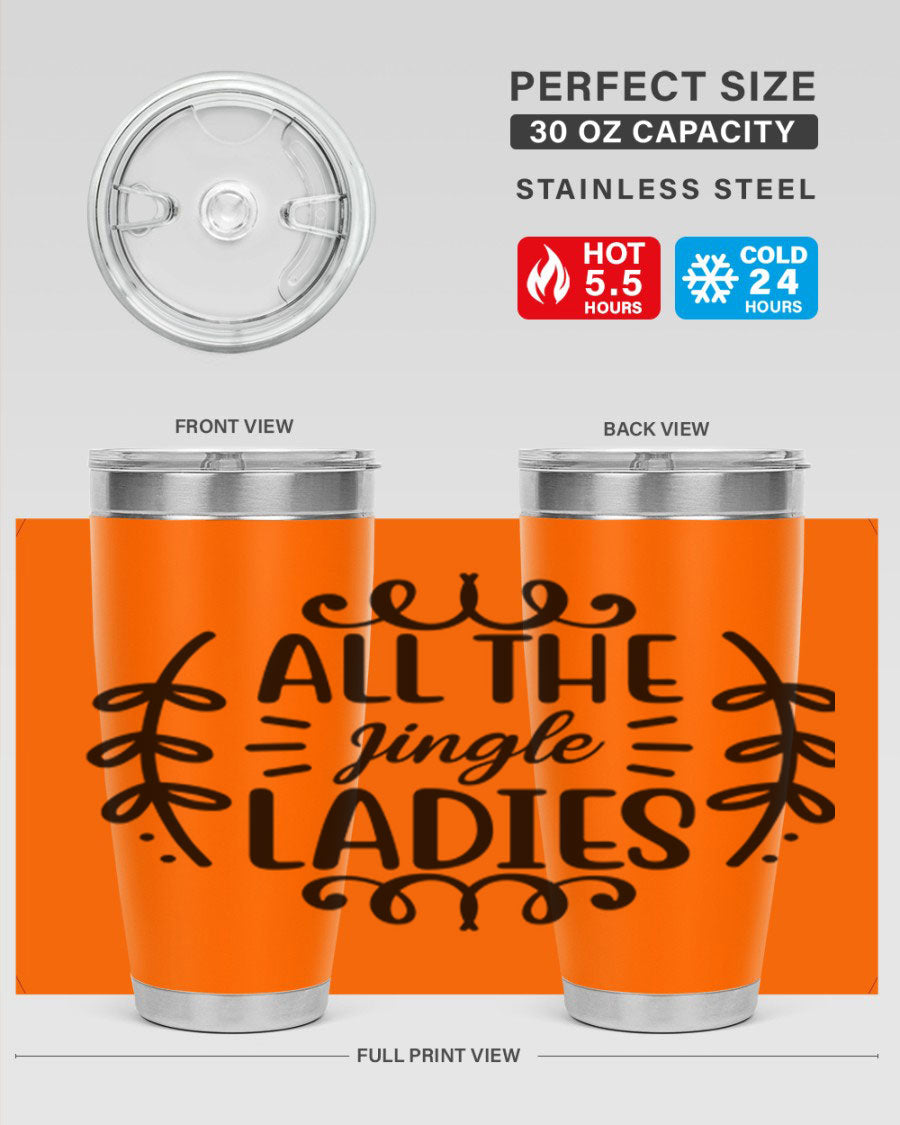 All The Jingle Ladies Cotton Tank featuring a festive design, perfect for holiday celebrations.