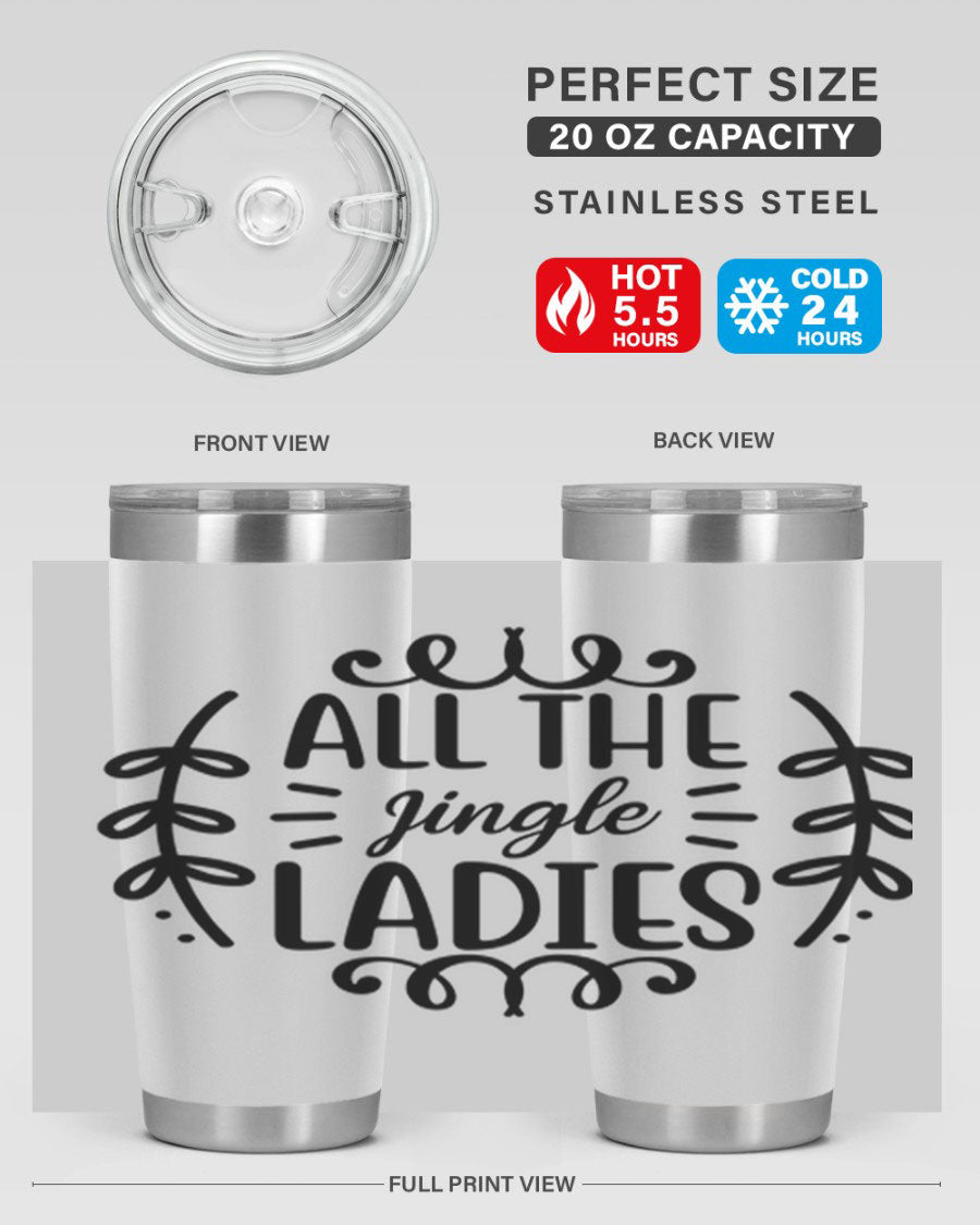 All The Jingle Ladies Cotton Tank featuring a festive design, perfect for holiday celebrations.