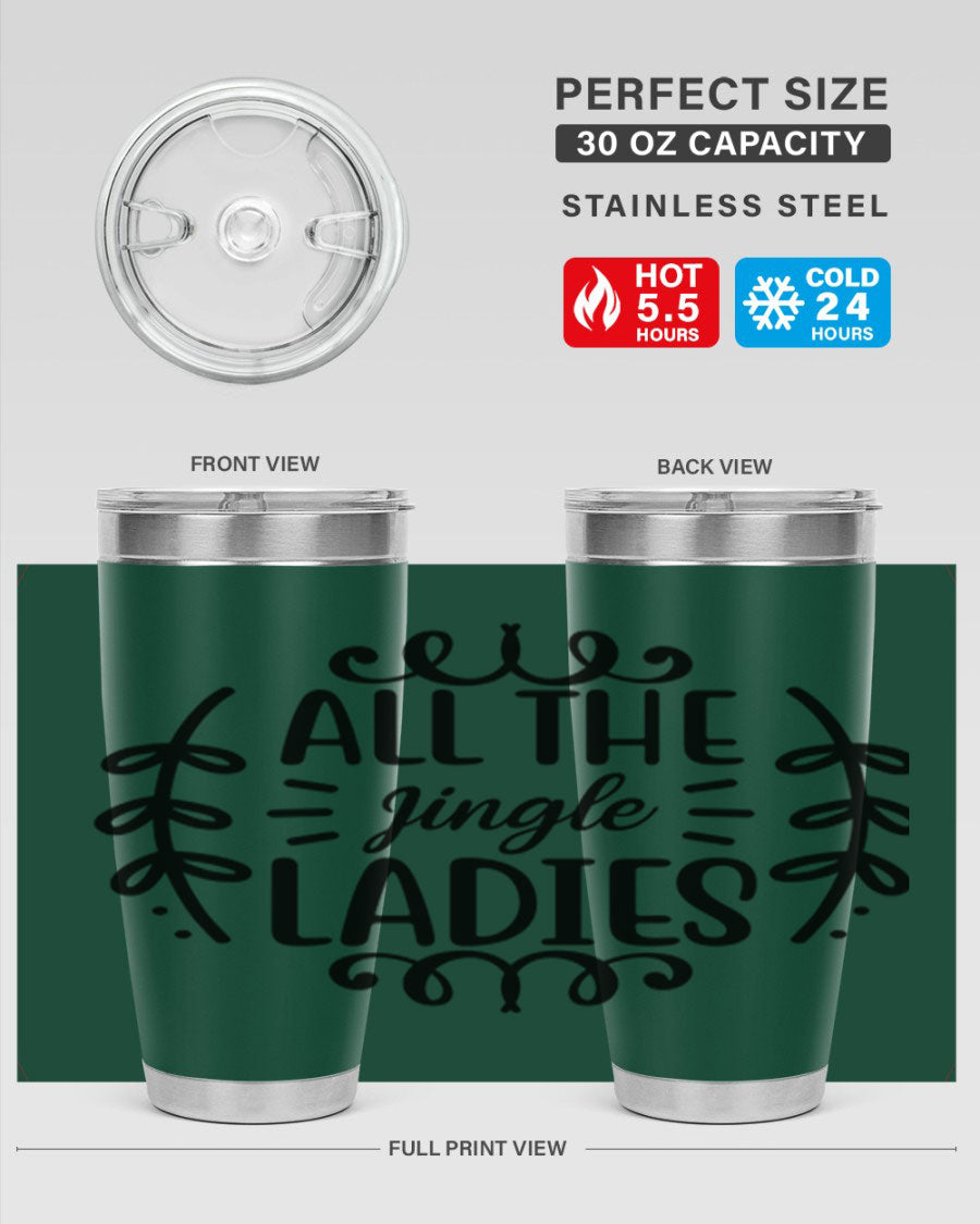 All The Jingle Ladies Cotton Tank featuring a festive design, perfect for holiday celebrations.