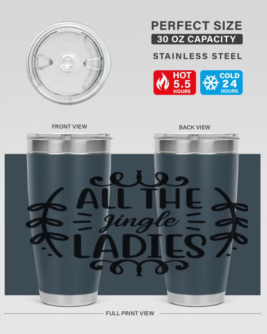 All The Jingle Ladies Cotton Tank featuring a festive design, perfect for holiday celebrations.