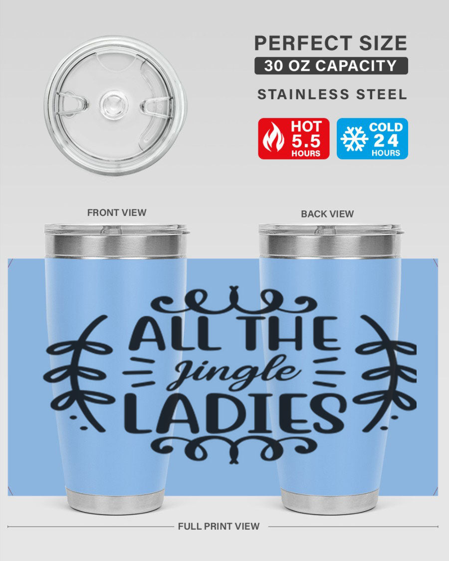 All The Jingle Ladies Cotton Tank featuring a festive design, perfect for holiday celebrations.