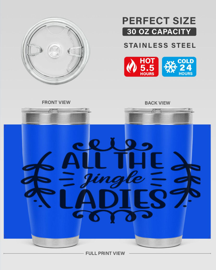 All The Jingle Ladies Cotton Tank featuring a festive design, perfect for holiday celebrations.