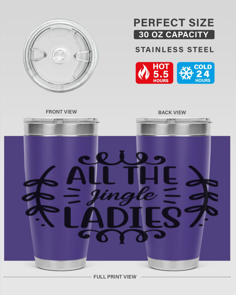 All The Jingle Ladies Cotton Tank featuring a festive design, perfect for holiday celebrations.