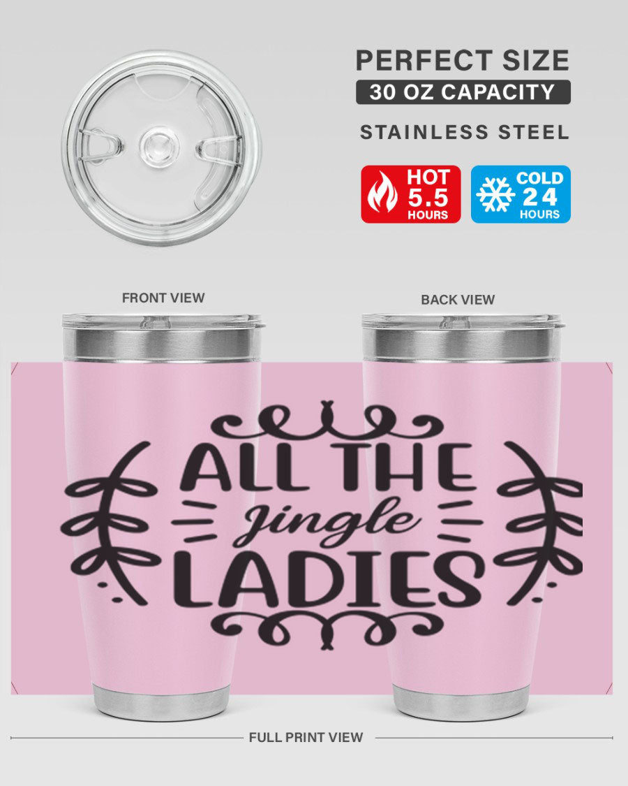 All The Jingle Ladies Cotton Tank featuring a festive design, perfect for holiday celebrations.