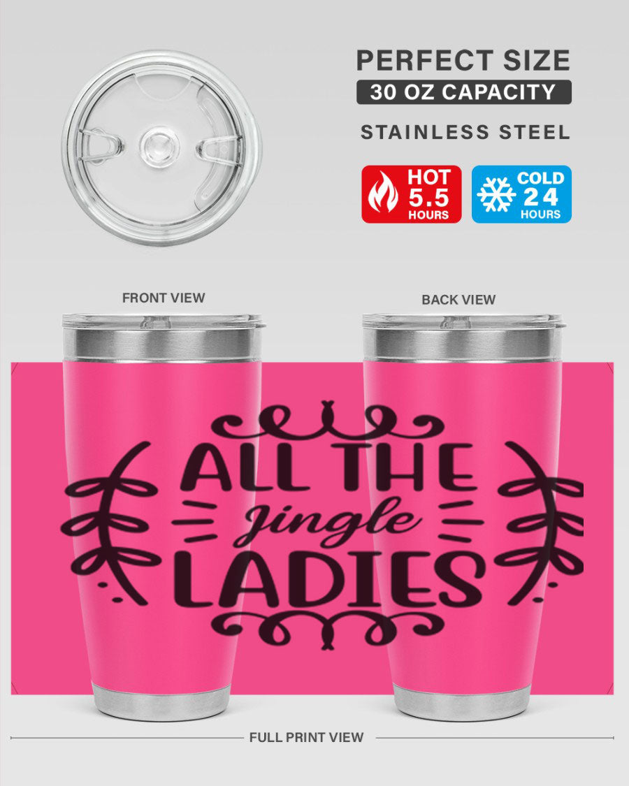 All The Jingle Ladies Cotton Tank featuring a festive design, perfect for holiday celebrations.