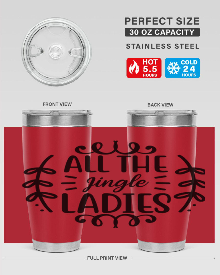 All The Jingle Ladies Cotton Tank featuring a festive design, perfect for holiday celebrations.