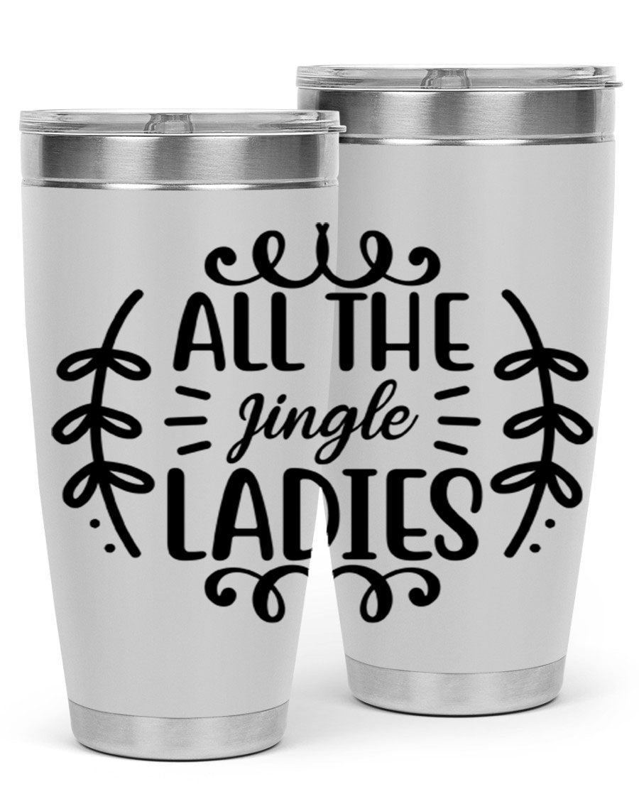 All The Jingle Ladies Cotton Tank featuring a festive design, perfect for holiday celebrations.
