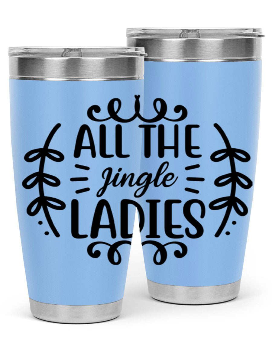 All The Jingle Ladies Cotton Tank featuring a festive design, perfect for holiday celebrations.