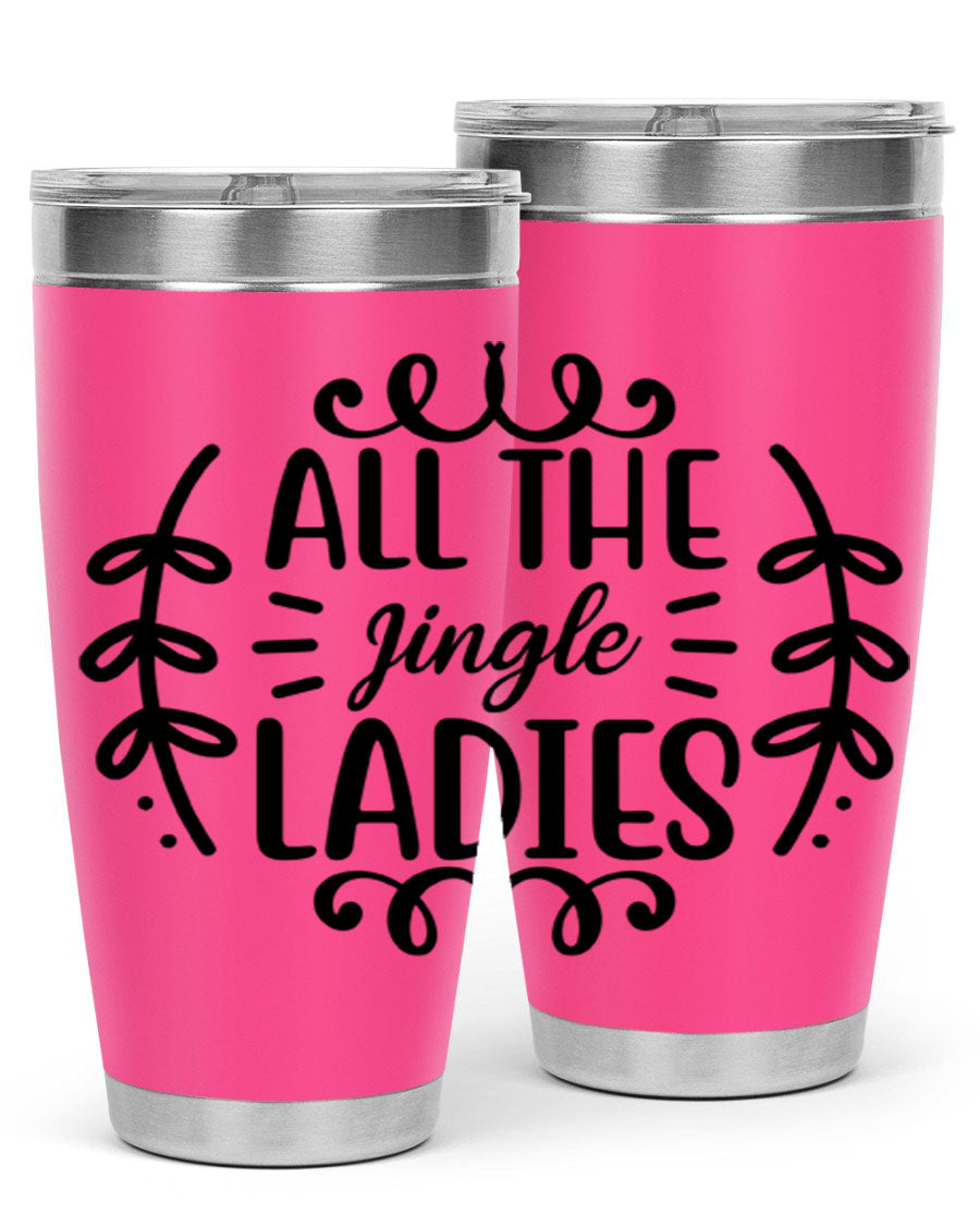 All The Jingle Ladies Cotton Tank featuring a festive design, perfect for holiday celebrations.