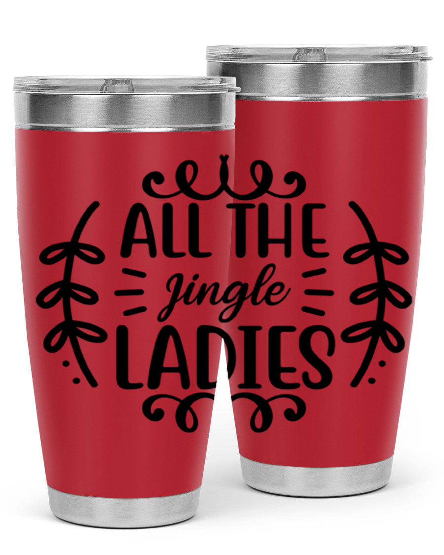All The Jingle Ladies Cotton Tank featuring a festive design, perfect for holiday celebrations.