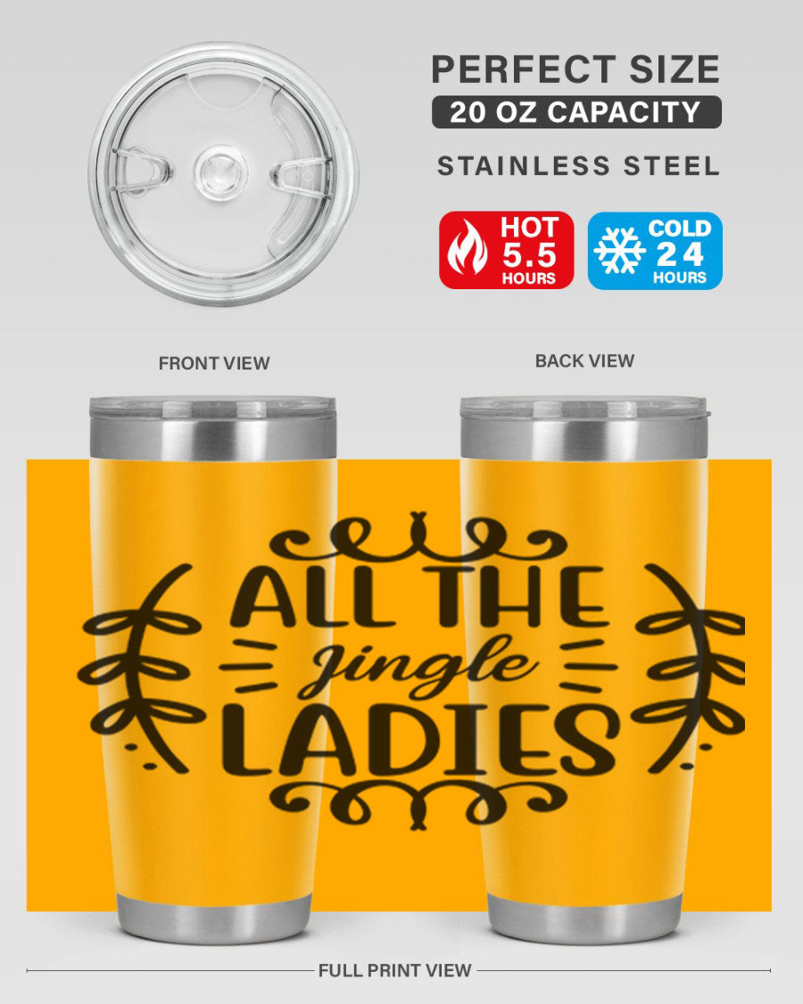 All The Jingle Ladies Cotton Tank featuring a festive design, perfect for holiday celebrations.