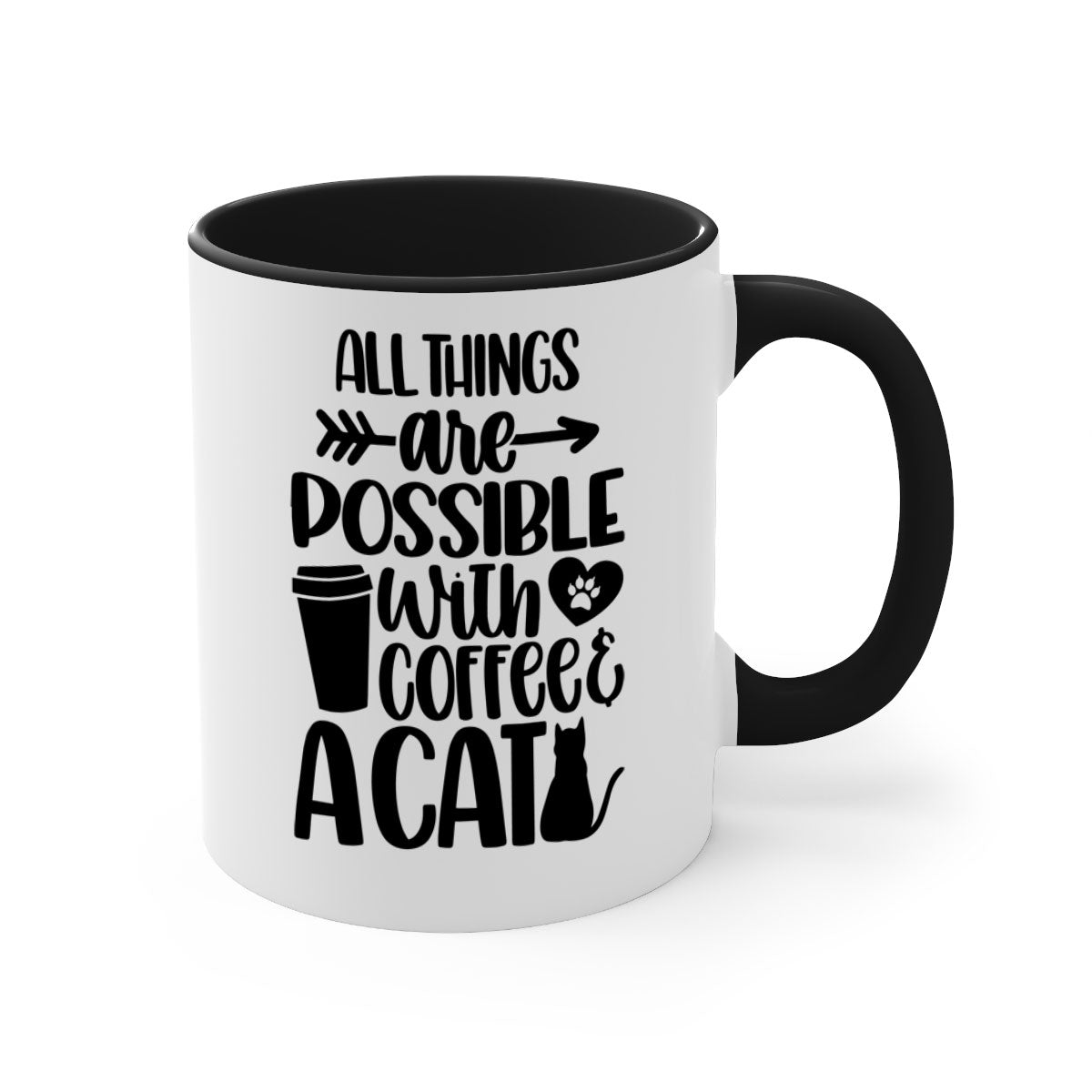 All Things Are Possible Style 74# Mug featuring a two-tone design with a colored handle and glossy finish, available in multiple colors.