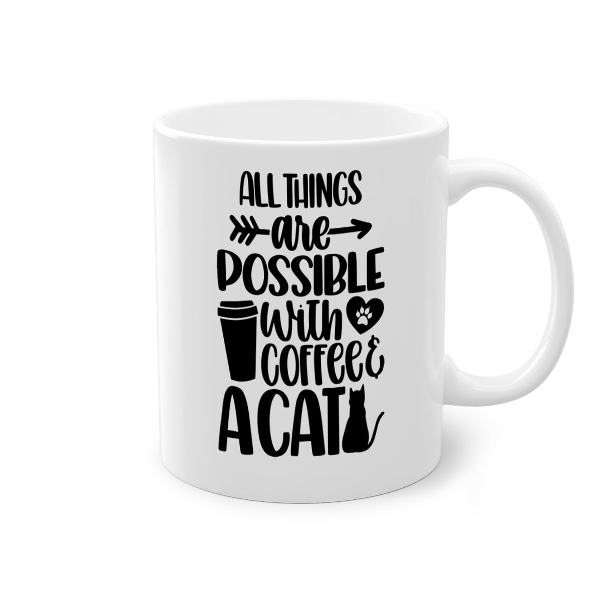 All Things Are Possible Style 74# Mug featuring a two-tone design with a colored handle and glossy finish, available in multiple colors.