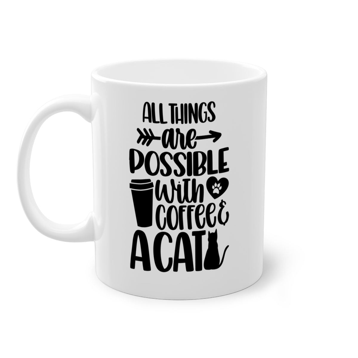 All Things Are Possible Style 74# Mug featuring a two-tone design with a colored handle and glossy finish, available in multiple colors.