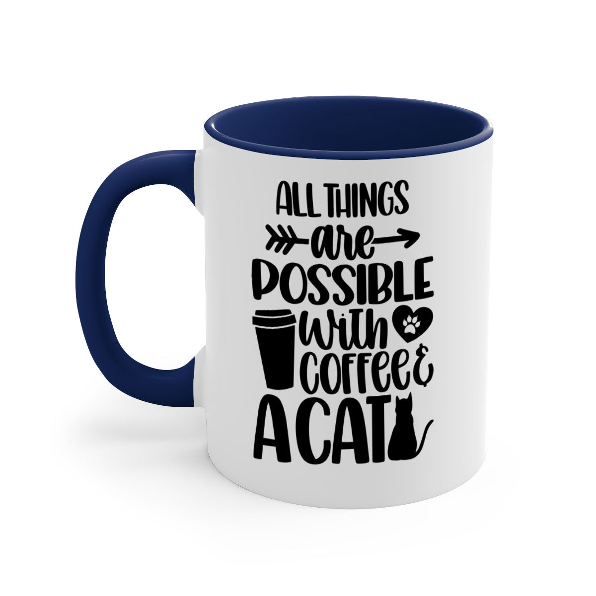 All Things Are Possible Style 74# Mug featuring a two-tone design with a colored handle and glossy finish, available in multiple colors.