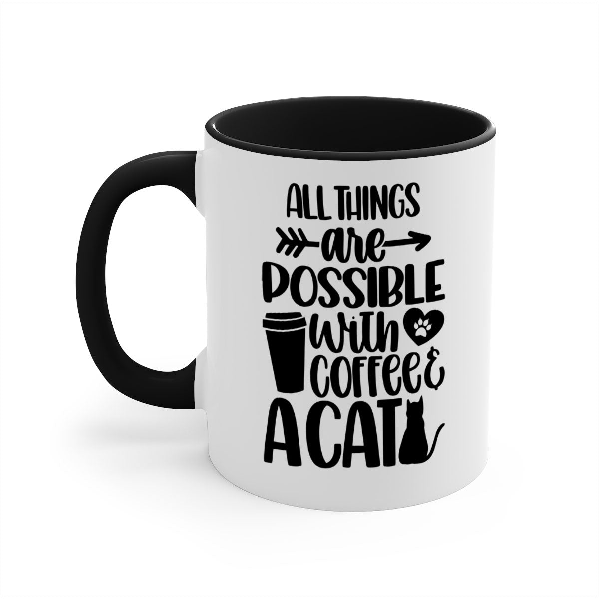 All Things Are Possible Style 74# Mug featuring a two-tone design with a colored handle and glossy finish, available in multiple colors.
