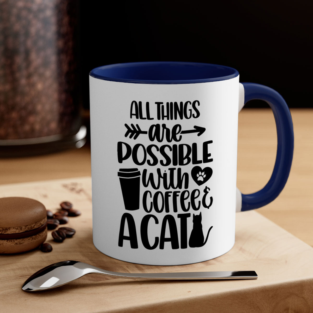 All Things Are Possible Style 74# Mug featuring a two-tone design with a colored handle and glossy finish, available in multiple colors.