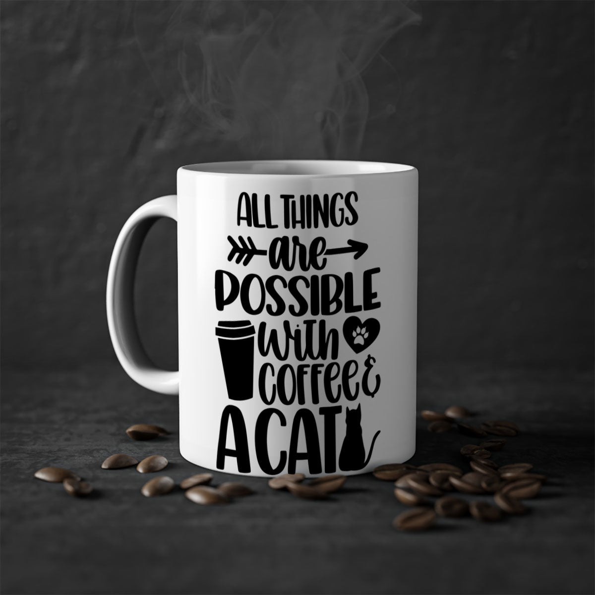 All Things Are Possible Style 74# Mug featuring a two-tone design with a colored handle and glossy finish, available in multiple colors.