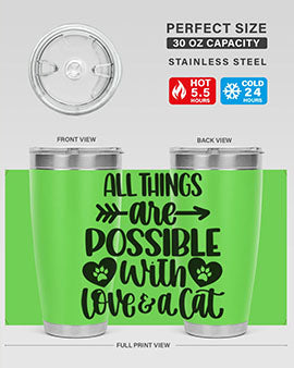 All Things Are Possible Style 75# Tumbler, a 20oz double wall vacuum stainless steel tumbler with a drink-thru lid, featuring a stylish design.