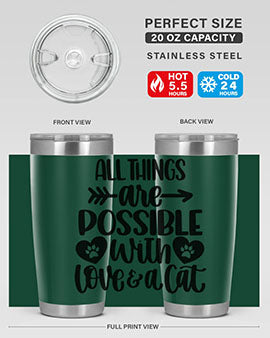 All Things Are Possible Style 75# Tumbler, a 20oz double wall vacuum stainless steel tumbler with a drink-thru lid, featuring a stylish design.