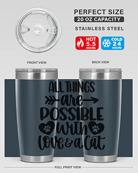 All Things Are Possible Style 75# Tumbler, a 20oz double wall vacuum stainless steel tumbler with a drink-thru lid, featuring a stylish design.