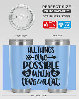 All Things Are Possible Style 75# Tumbler, a 20oz double wall vacuum stainless steel tumbler with a drink-thru lid, featuring a stylish design.