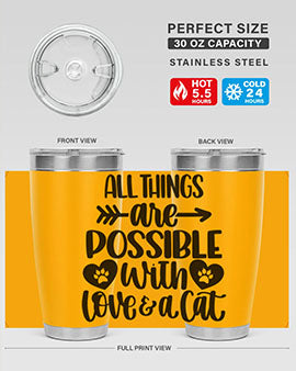 All Things Are Possible Style 75# Tumbler, a 20oz double wall vacuum stainless steel tumbler with a drink-thru lid, featuring a stylish design.
