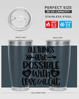 All Things Are Possible Style 75# Tumbler, a 20oz double wall vacuum stainless steel tumbler with a drink-thru lid, featuring a stylish design.