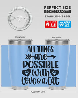 All Things Are Possible Style 75# Tumbler, a 20oz double wall vacuum stainless steel tumbler with a drink-thru lid, featuring a stylish design.