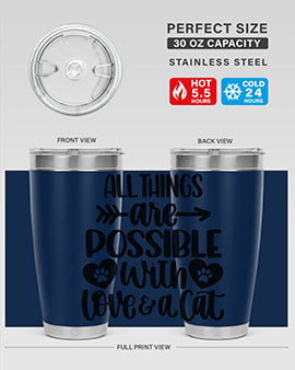 All Things Are Possible Style 75# Tumbler, a 20oz double wall vacuum stainless steel tumbler with a drink-thru lid, featuring a stylish design.