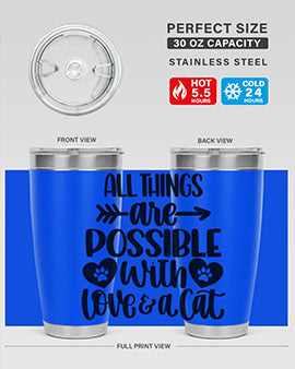 All Things Are Possible Style 75# Tumbler, a 20oz double wall vacuum stainless steel tumbler with a drink-thru lid, featuring a stylish design.
